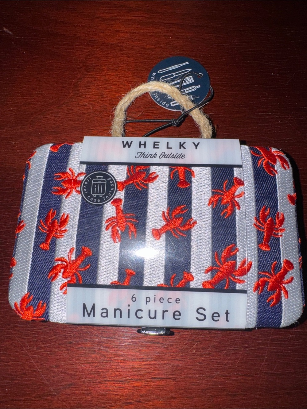 Navy & Red Stripe 6-Piece Manicure Set